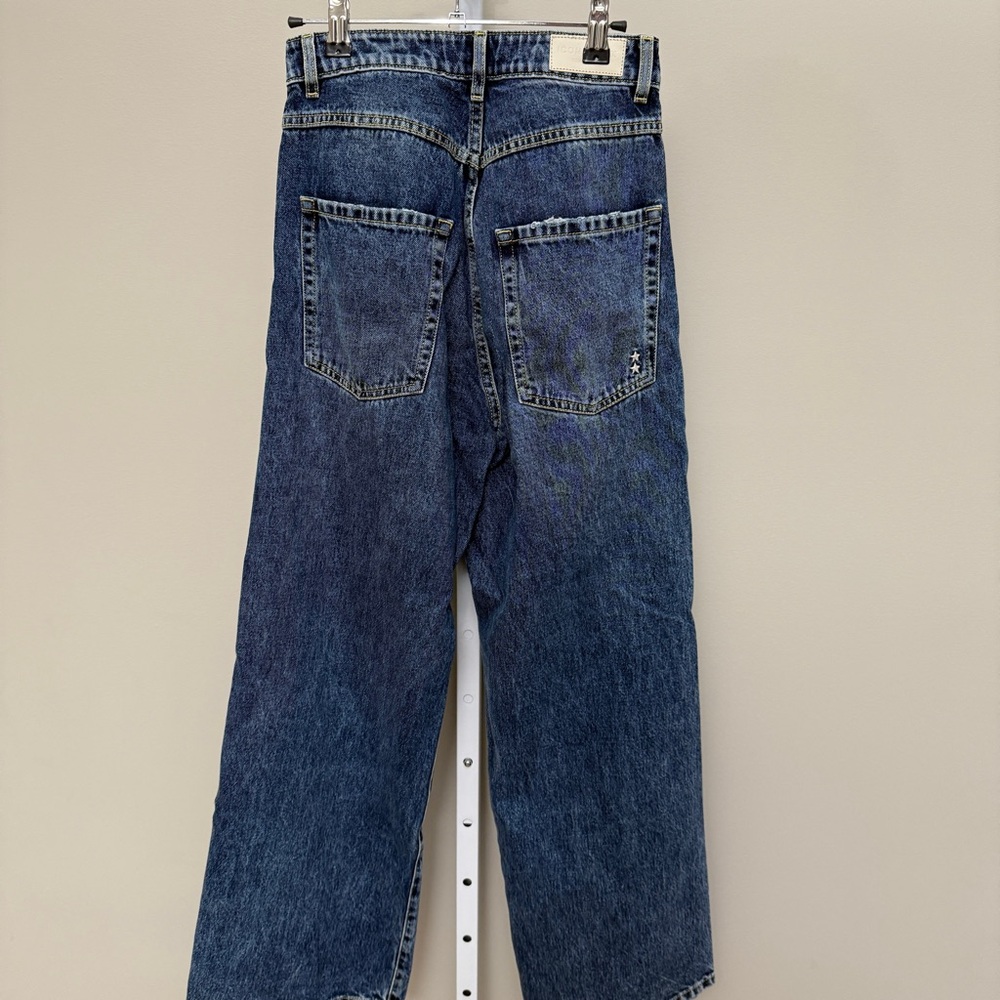 ICON DENIM LOS ANGELES Distressed Wide Leg Jeans in Blue SIZE 23 - Picture 5 of 6